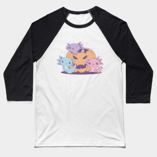 Jack O Lantern Axolotls Baseball T-Shirt